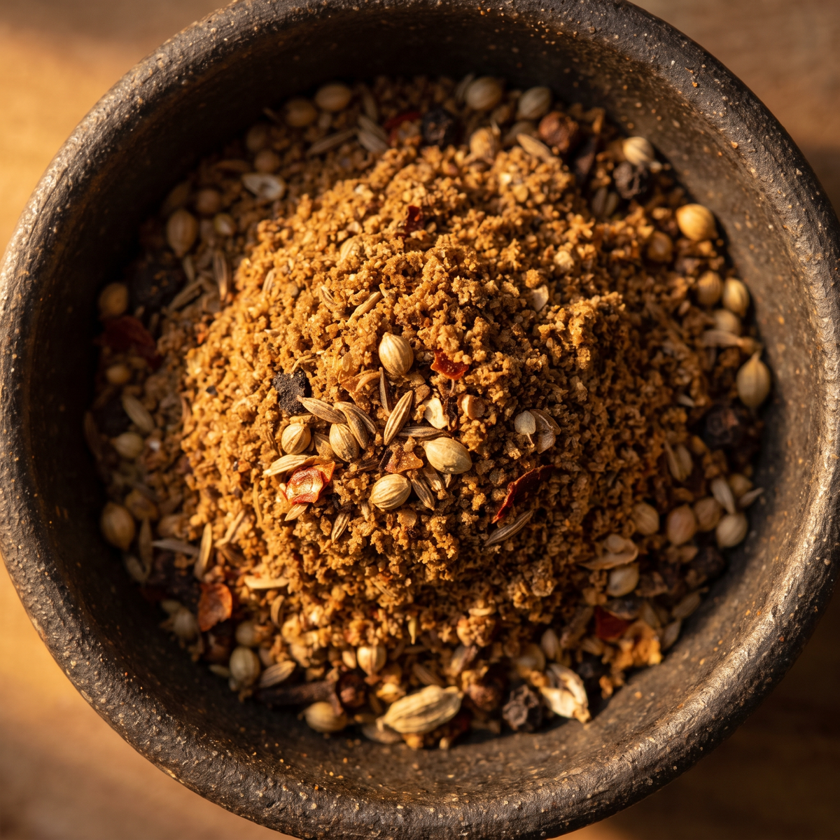 Close-up of the blend, with the individual spices visible