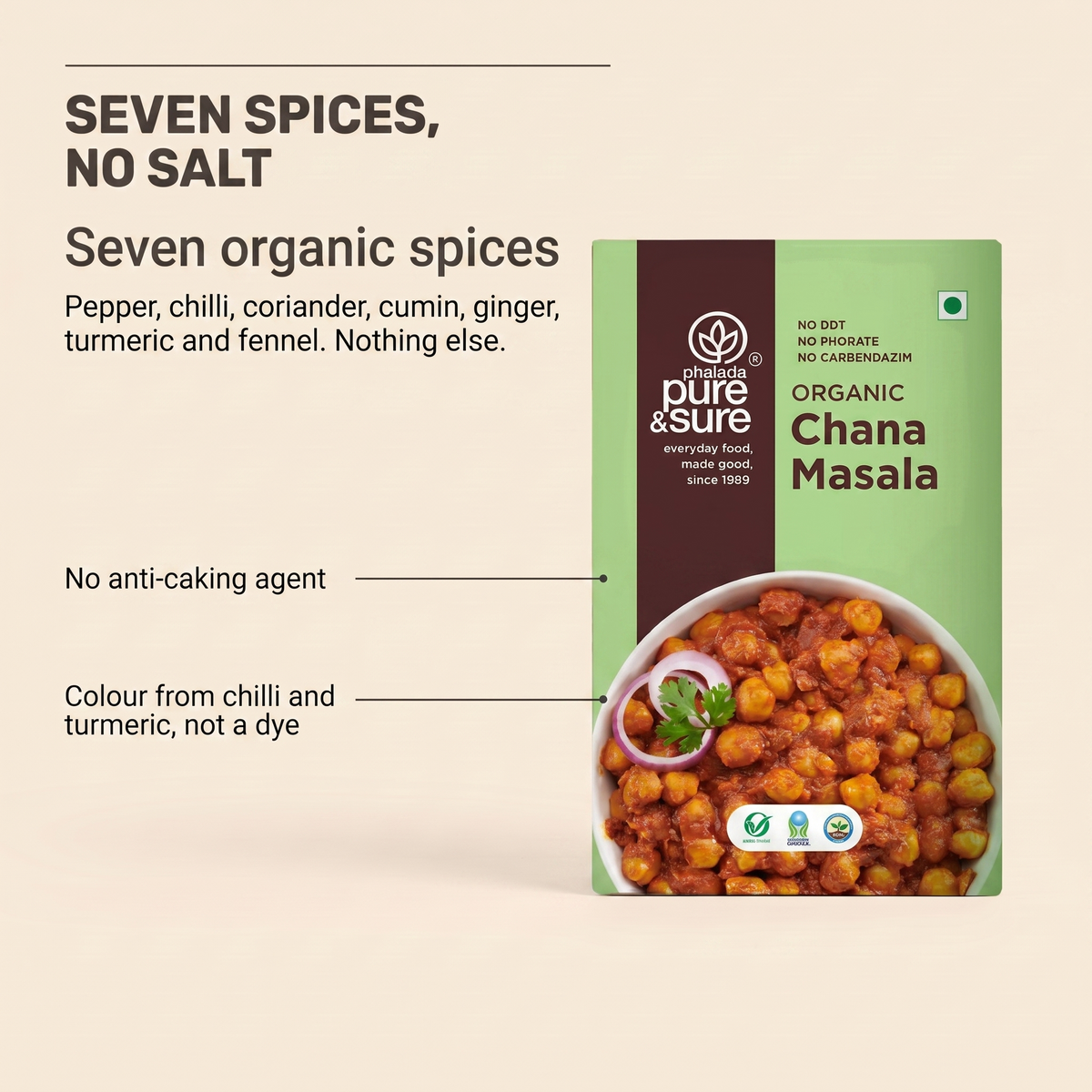 Seven organic spices and no salt