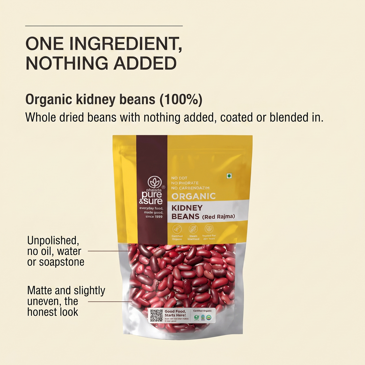 One ingredient, nothing added: organic kidney beans