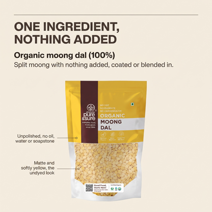 One ingredient, nothing added: organic moong dal