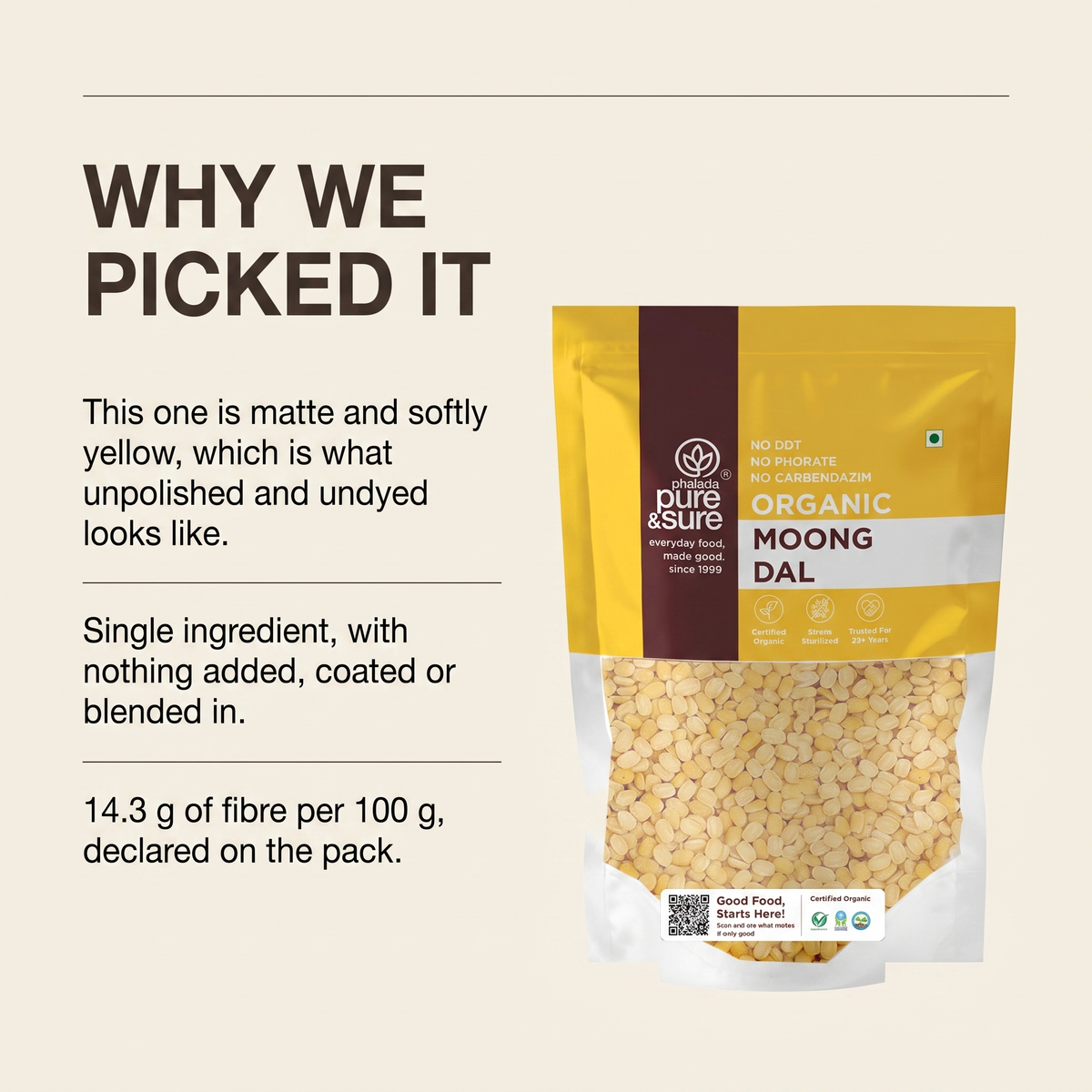 Why Purepicked chose it: unpolished, undyed, 14.3 g fibre per 100 g