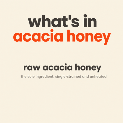 What is in Acacia Honey, Raw Mono-Floral Unfiltered: raw acacia honey