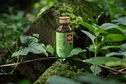 Forest Post Shikakai and Nelli in Coconut Oil bottle, front of pack