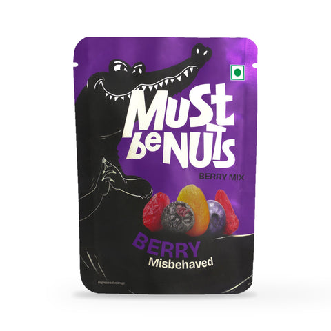 Must Be Nuts Berry Misbehaved Dried Berry Mix 33g pouch, front of pack