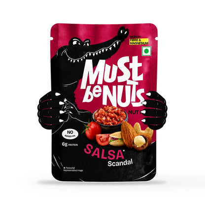 Must Be Nuts Salsa Scandal Nut Mix 33g pouch, front of pack