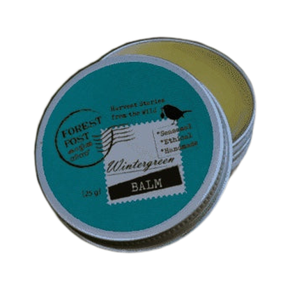Forest Post Wintergreen Balm, 25 g tin on a white background
