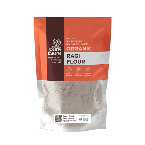 Pure & Sure Organic Ragi Flour pack, front