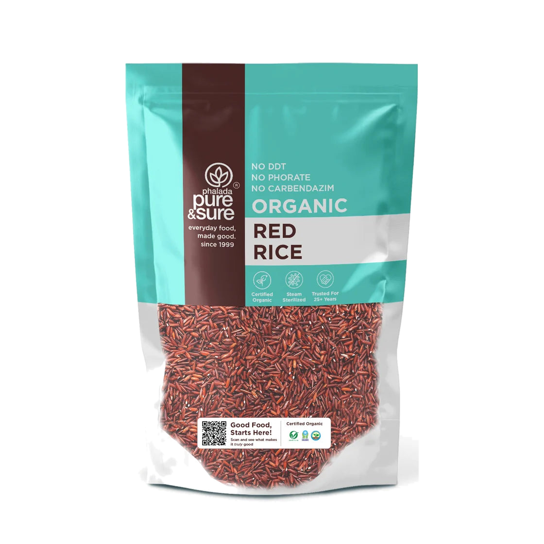 Pure & Sure Organic Red Rice pack, front